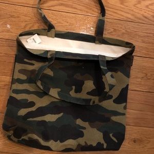 J Crew Camo Canvas Tote
